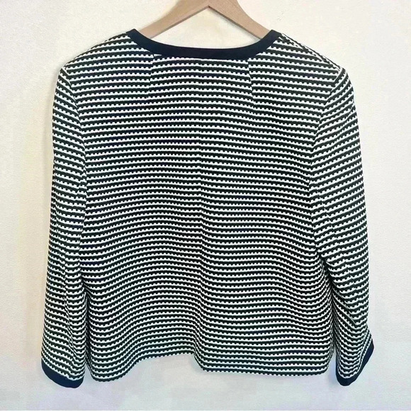 Nine West Women’s Knit Jacquard Open Front Blazer Jacket Size 14 - Picture 5 of 12